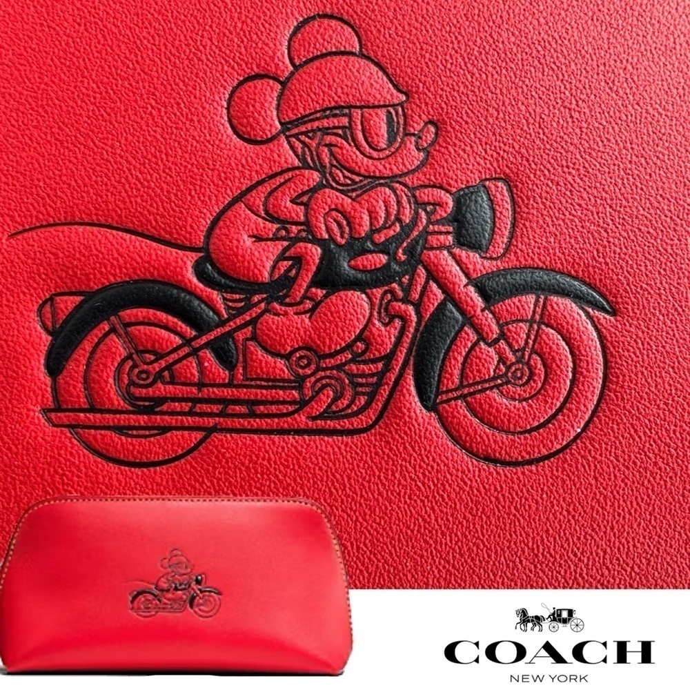 Coach Red Motorcycle Cosmetic Bag